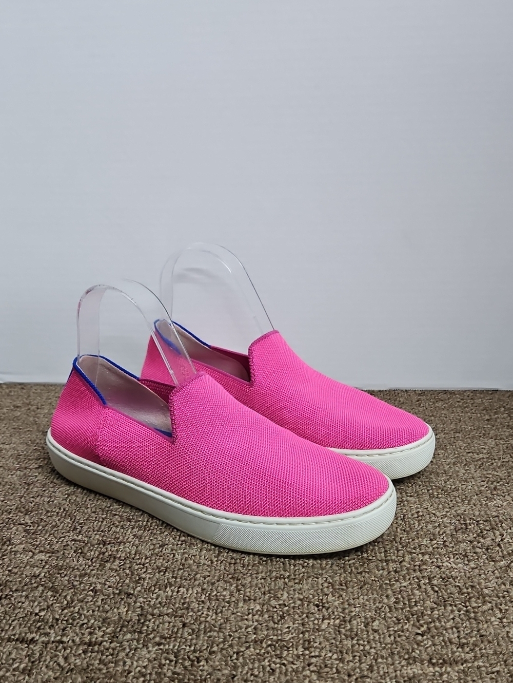 Rothy's Hot Pink Slip-On Sneakers Sz 8.5 Womens